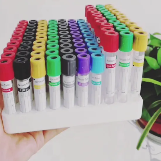 Tubos de coleta de sangue a vácuo de PE/vidro descartáveis